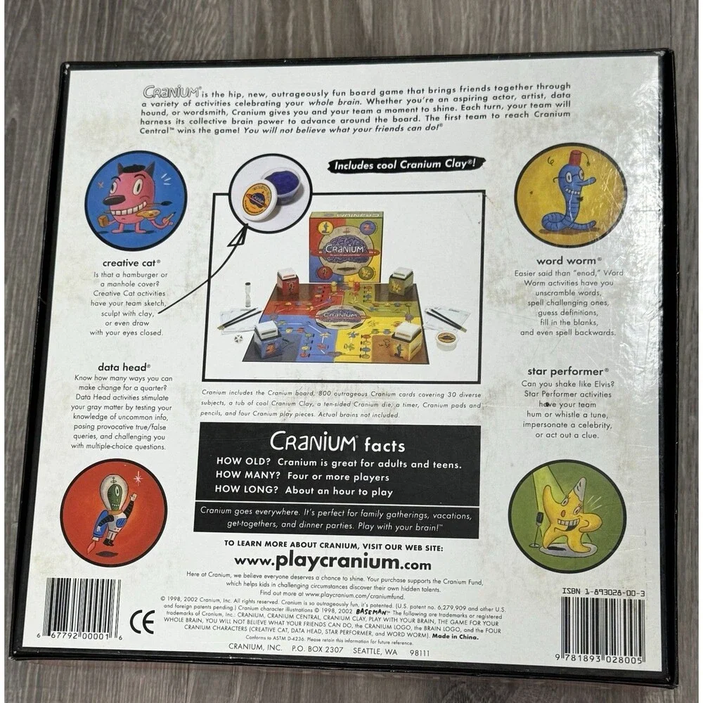 Cranium Board Game‎ Team Play Family Night Y2K Nostalgia VTG 2002 Gary Baseman